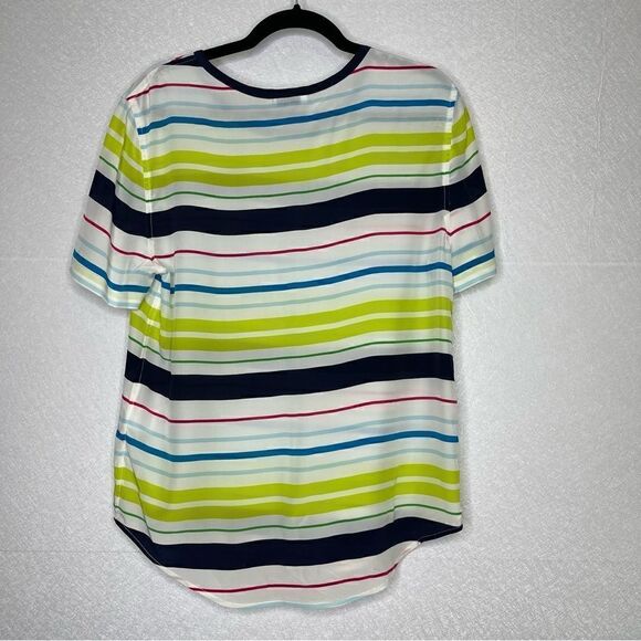 Equipment Multi Color Striped Silk Blouse M - Picture 4 of 7